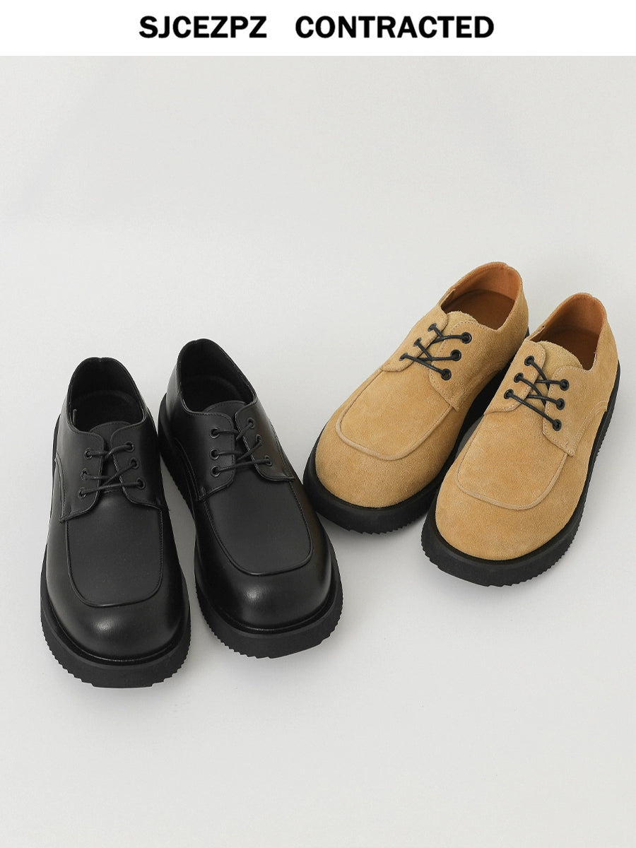 Thick Sole Lace-Up PU Leather Derby Shoes WN21266