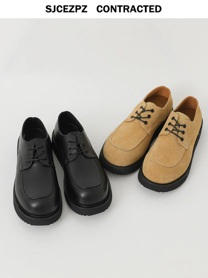 Thick Sole Lace-Up PU Leather Derby Shoes WN21266