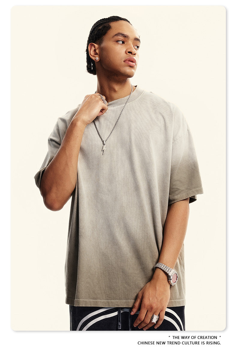Washed Gradient Oversize Short Sleeve T-Shirt WN6070