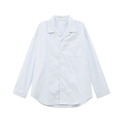 Open Collar Long Sleeve Shirt WN24870