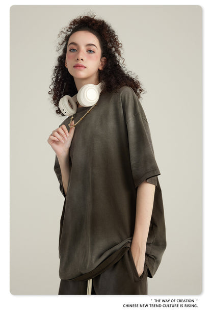 Washed Oversize Short-sleeve T-shirt WN6443