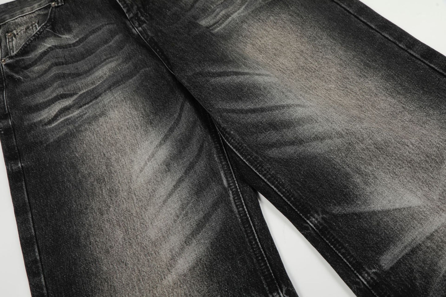 Washed Whiskers Flare Denim Jeans WN25832