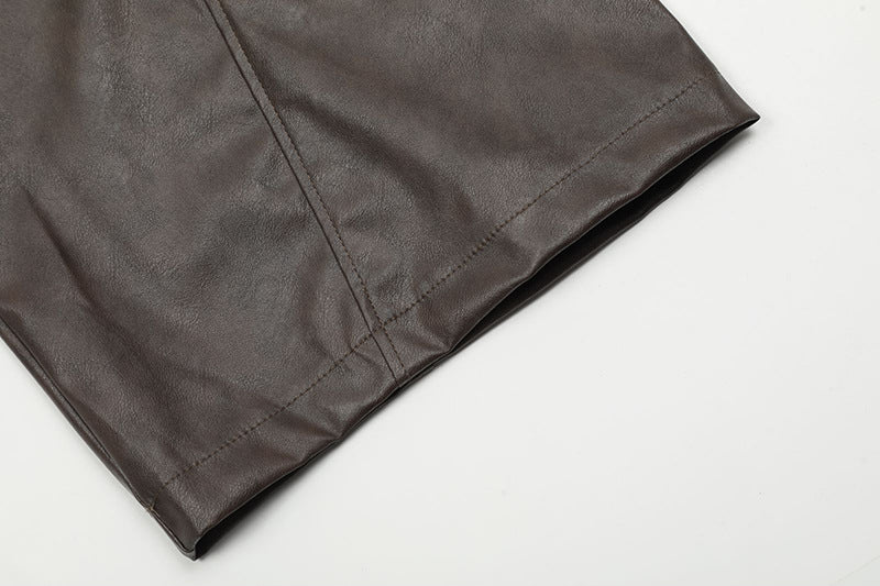 PU Leather Wide-Leg Pants WN15022