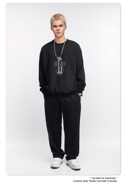 Print Oversize Crewneck Sweatshirt WN9949