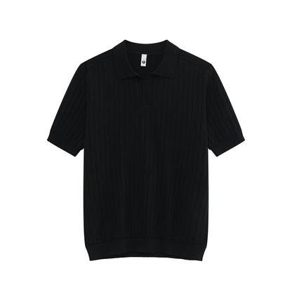 Rib Knit Short Sleeve Polo Shirt WN24951