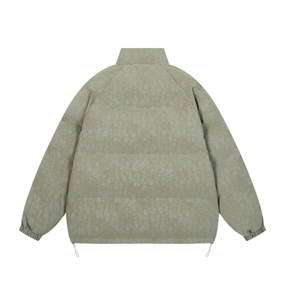 Letter Embroidery Stripe Puffer Jacket WN11494