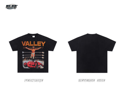 Wrestling Print Graphic Short Sleeve T-Shirt WN26458