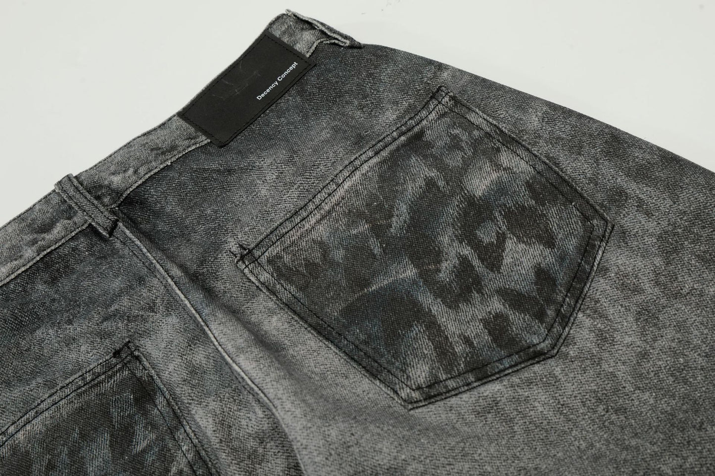 Washed Whisker Straight Denim Jeans WN26074
