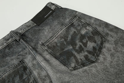 Washed Whisker Straight Denim Jeans WN26074
