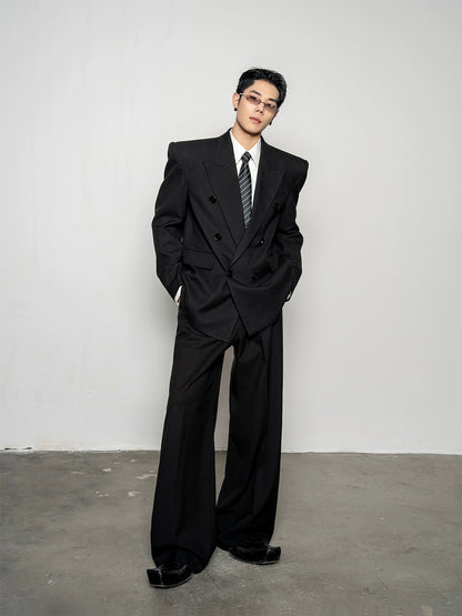 Wide Shoulder Tailored Jacket & Trousers Setup WN20880