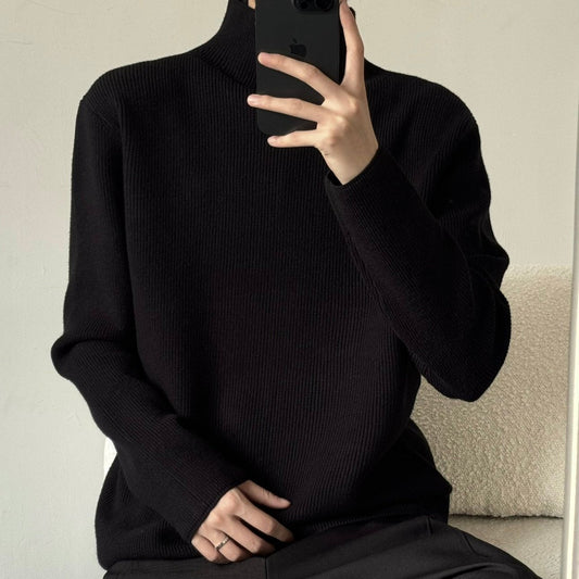 High-Neck Pullover Knit Sweater WN23194