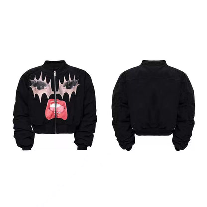 Lip Print Thick Puffer Jacket WN21844