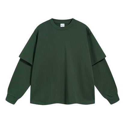 Fake Layered Round Neck Long Sleeve T-Shirt WN7798