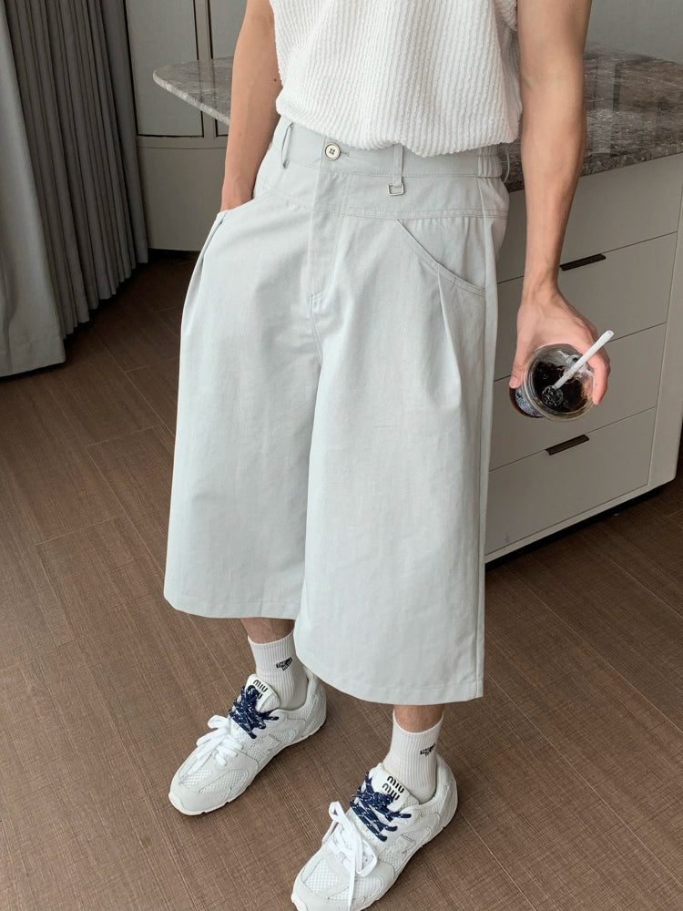 Lightweight Straight Wide Leg Half Pants WN20426