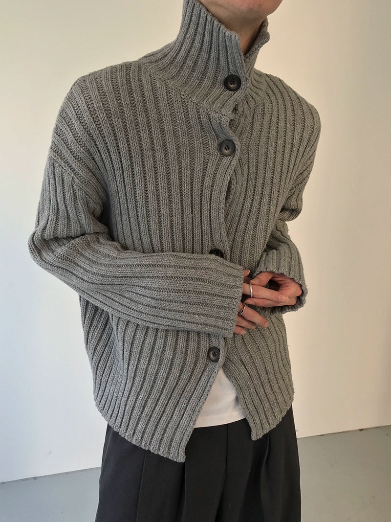 Button High-Neck Knit Cardigan WN21668