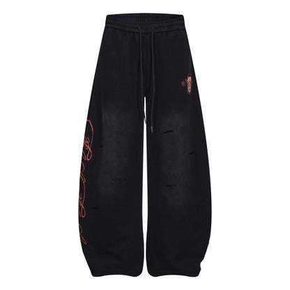 Print Barrel Leg Sweatpants WN26065