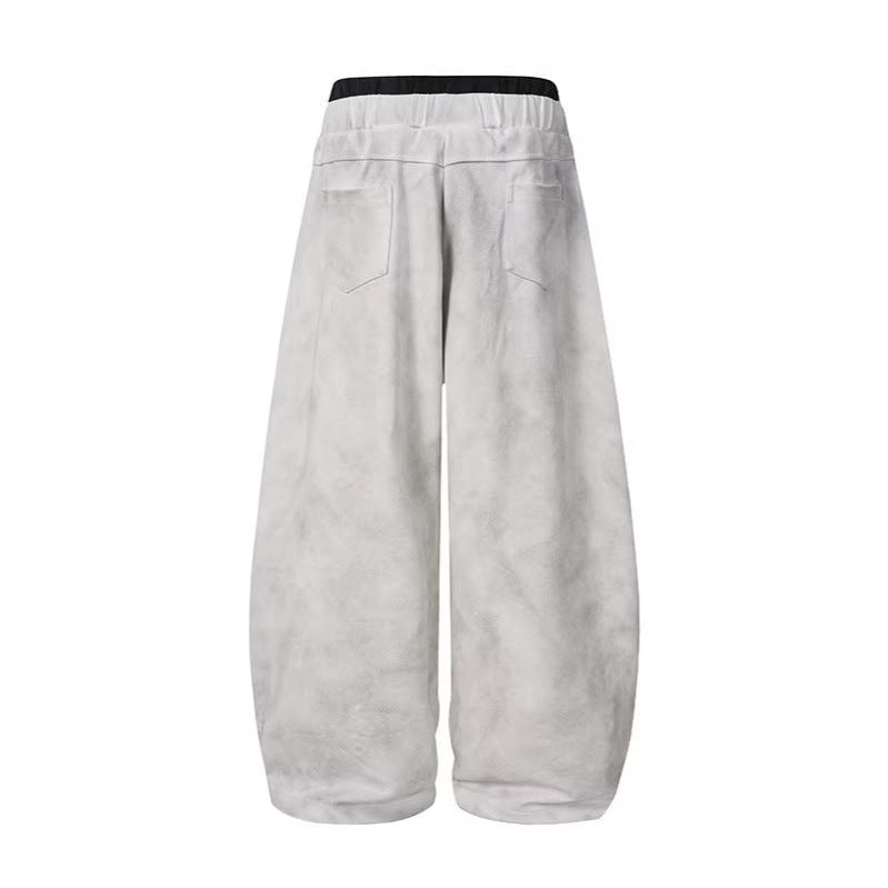 Letter Print Washed Wide Leg Sweatpants WN27927