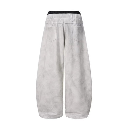 Letter Print Washed Wide Leg Sweatpants WN27927