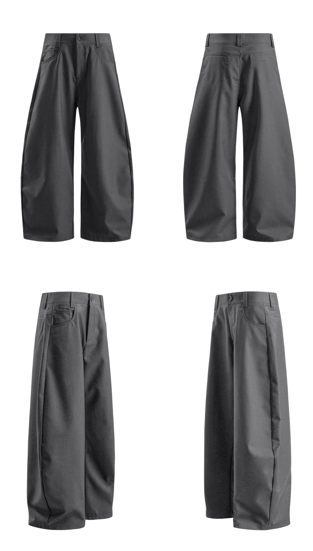 Draped Curved-Leg Wide Leg Trousers WN26325