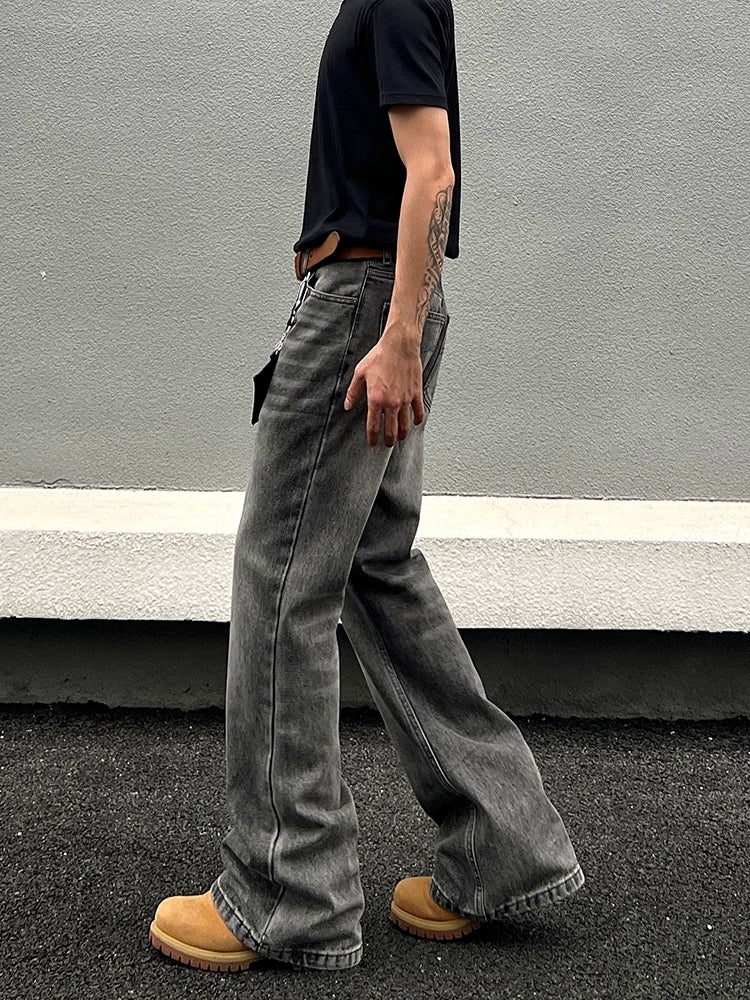 Washed Flare Denim Jeans WN19469