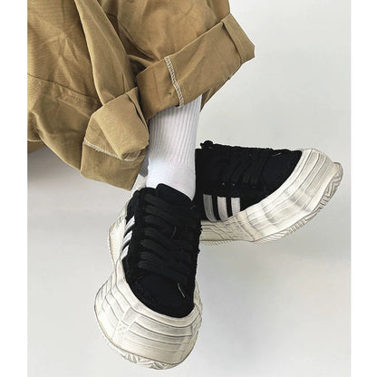 Washed Trainer-Inspired Canvas Sneakers WN19122