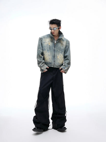 Damage Washed Zipper Jacket WN20547