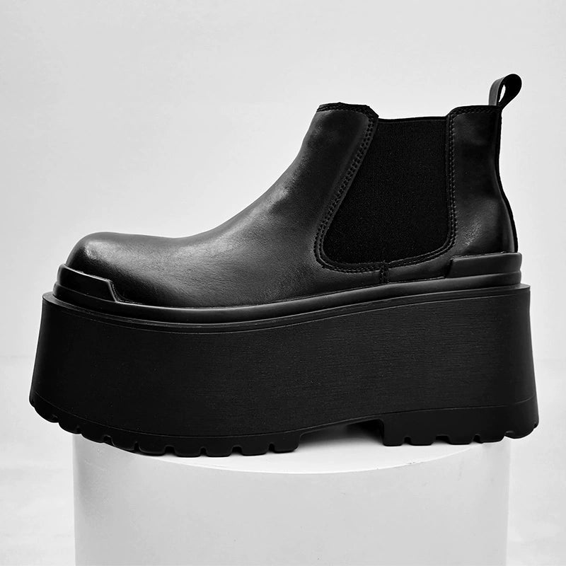 Thick Sole PU Leather Boots WN21273