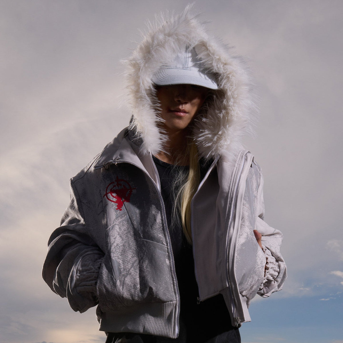 Fake Layered Oversize Hooded Puffer Jacket WN27111