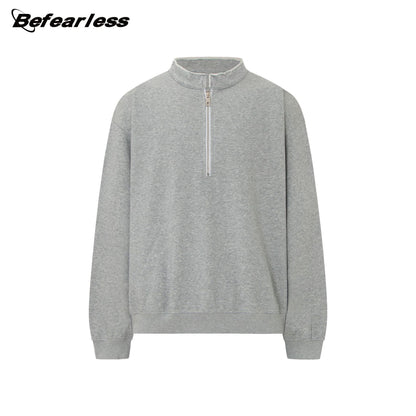 Washed Heavyweight Half-Zip Boxy Sweatshirt WN26393