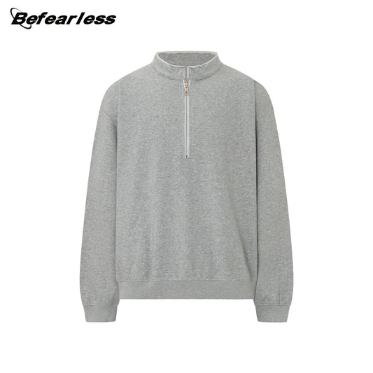 Washed Heavyweight Half-Zip Boxy Sweatshirt WN26393
