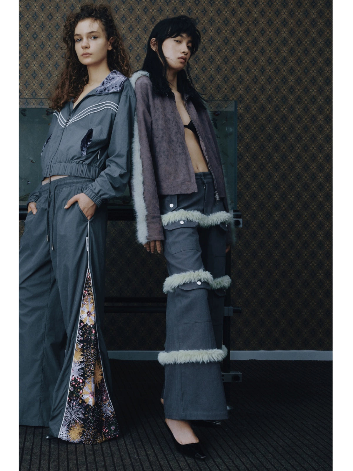 Contrast Stitch Multi Pocket Wide Leg Pants WN18884