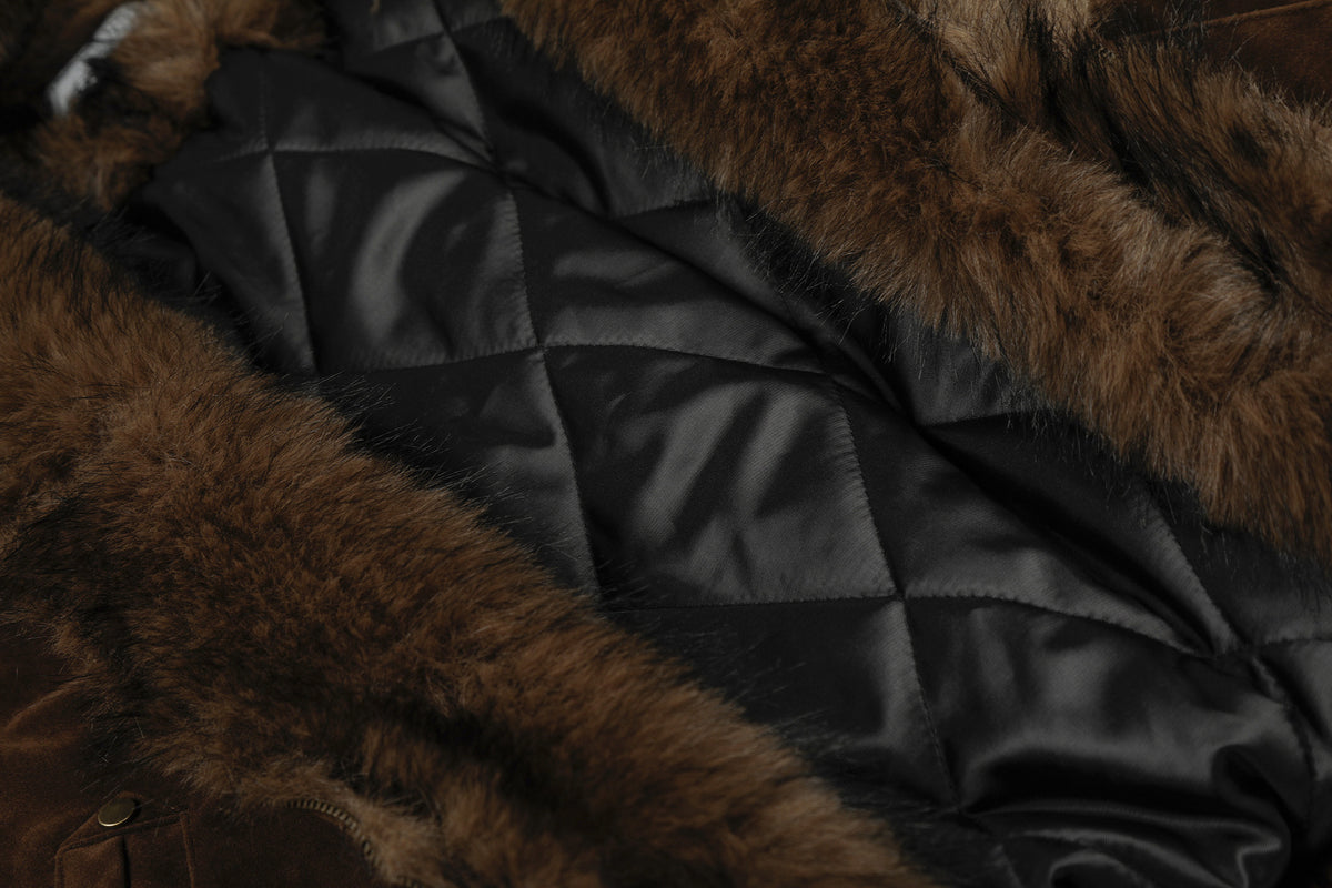 Fake Fur Collar Toggle Detail Cropped Jacket WN27802