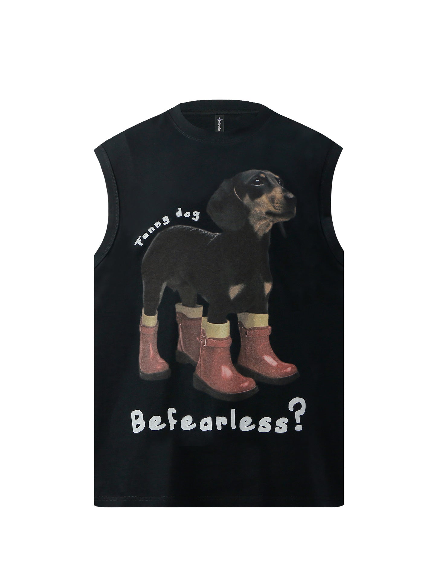 Dog Print Oversize Sleeveless T-Shirt WN26355