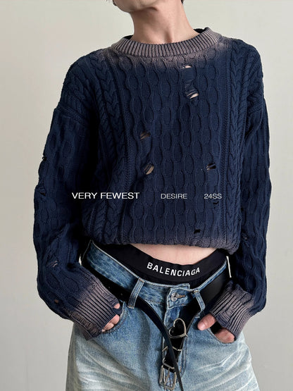 Gradient Spray Dyed Pullover Knit Sweater WN8938