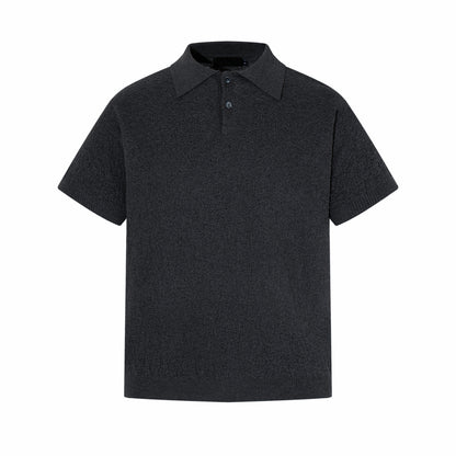 Melange Knit Polo Short Sleeve Shirt WN24488