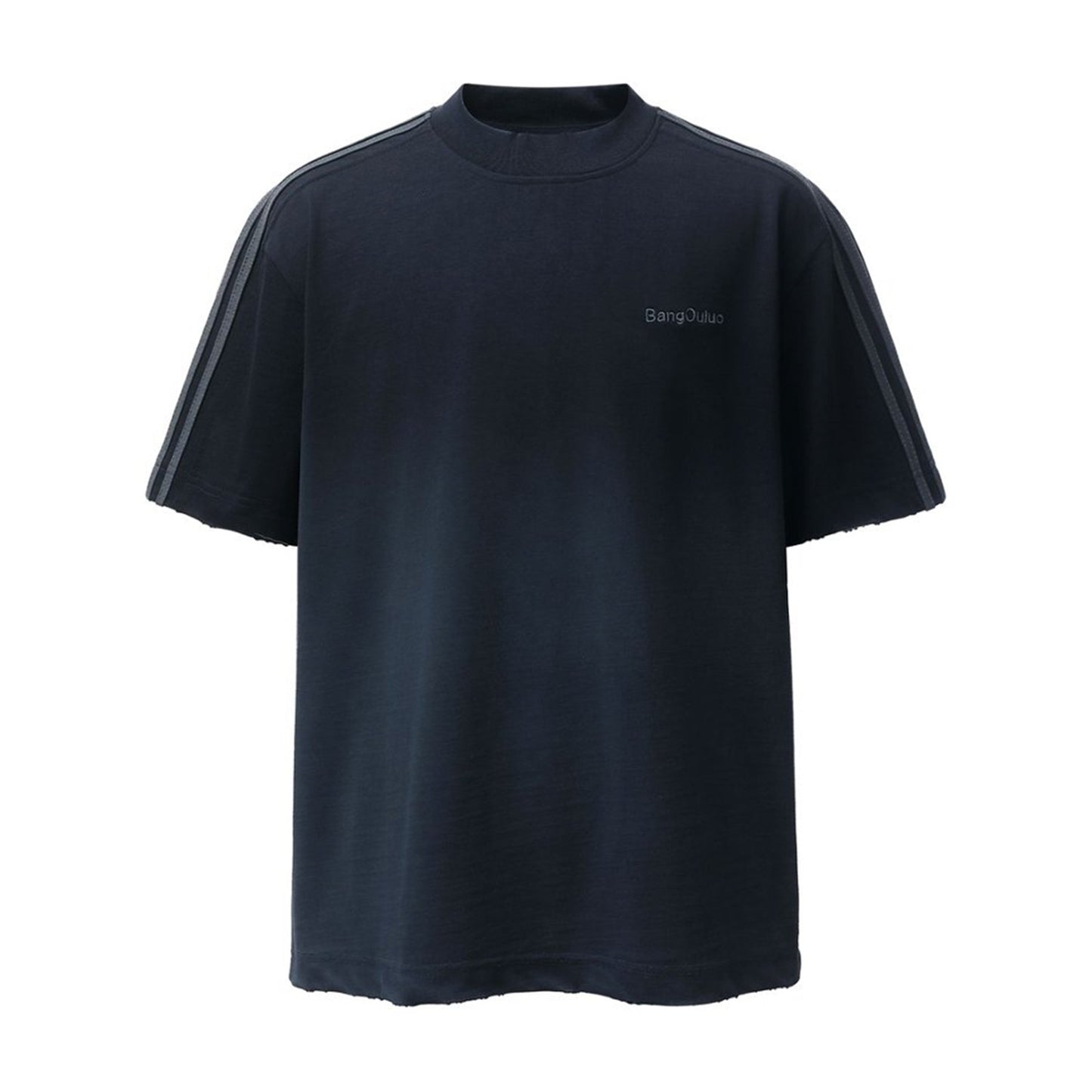 Side Stripe Damage Embroidery Short Sleeve T-Shirt WN26860