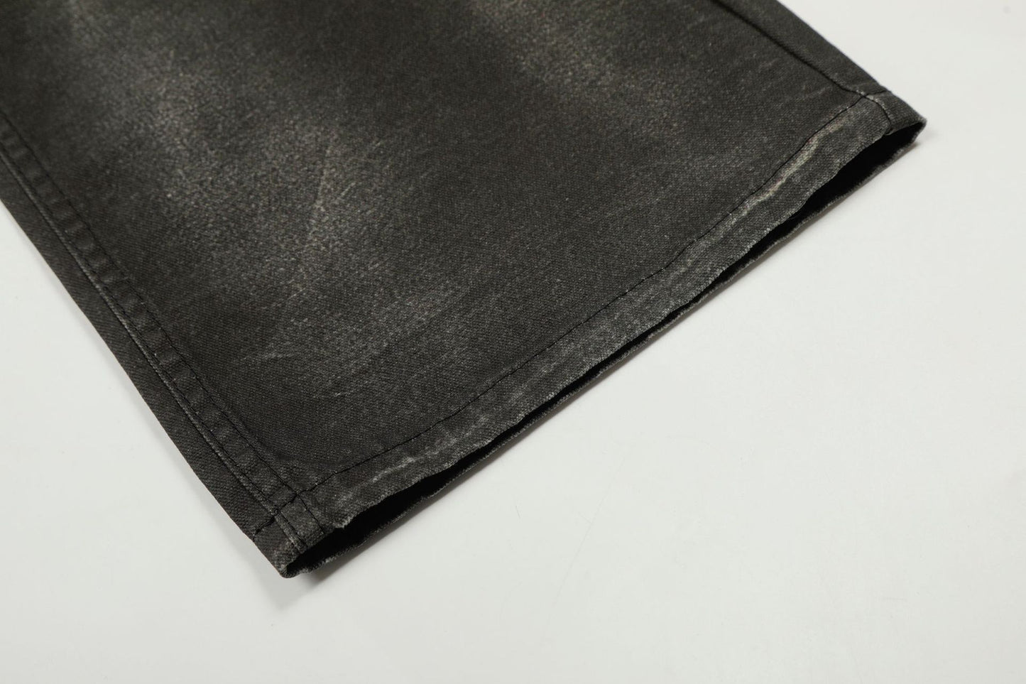 Washed Fade Whisker Wide Leg Straight Denim Jeans WN25881