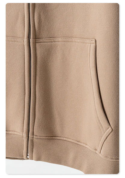 Fleece Lining Oversize Washed Zipper Hoodie WN9943