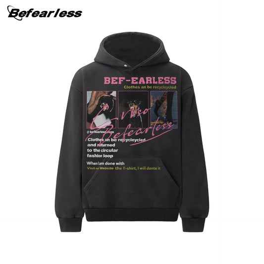 Photo Graphic Letter Print Hoodie WN23589