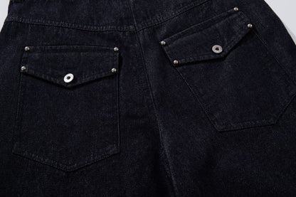 Raw Denim Deconstruction Wide Leg Denim Jeans WN26105