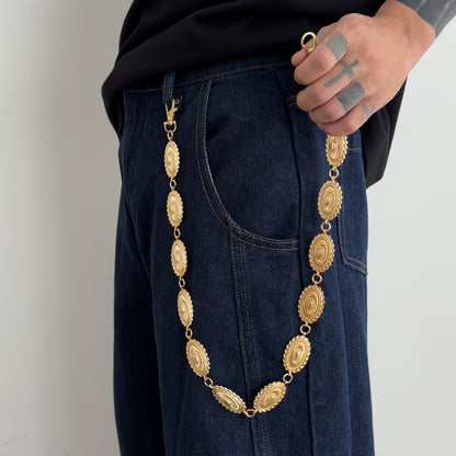 Oval Pattern Metal Pants Chain WN21058