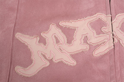 Double Zipper Sueded Hooded Short Jacket WN11232