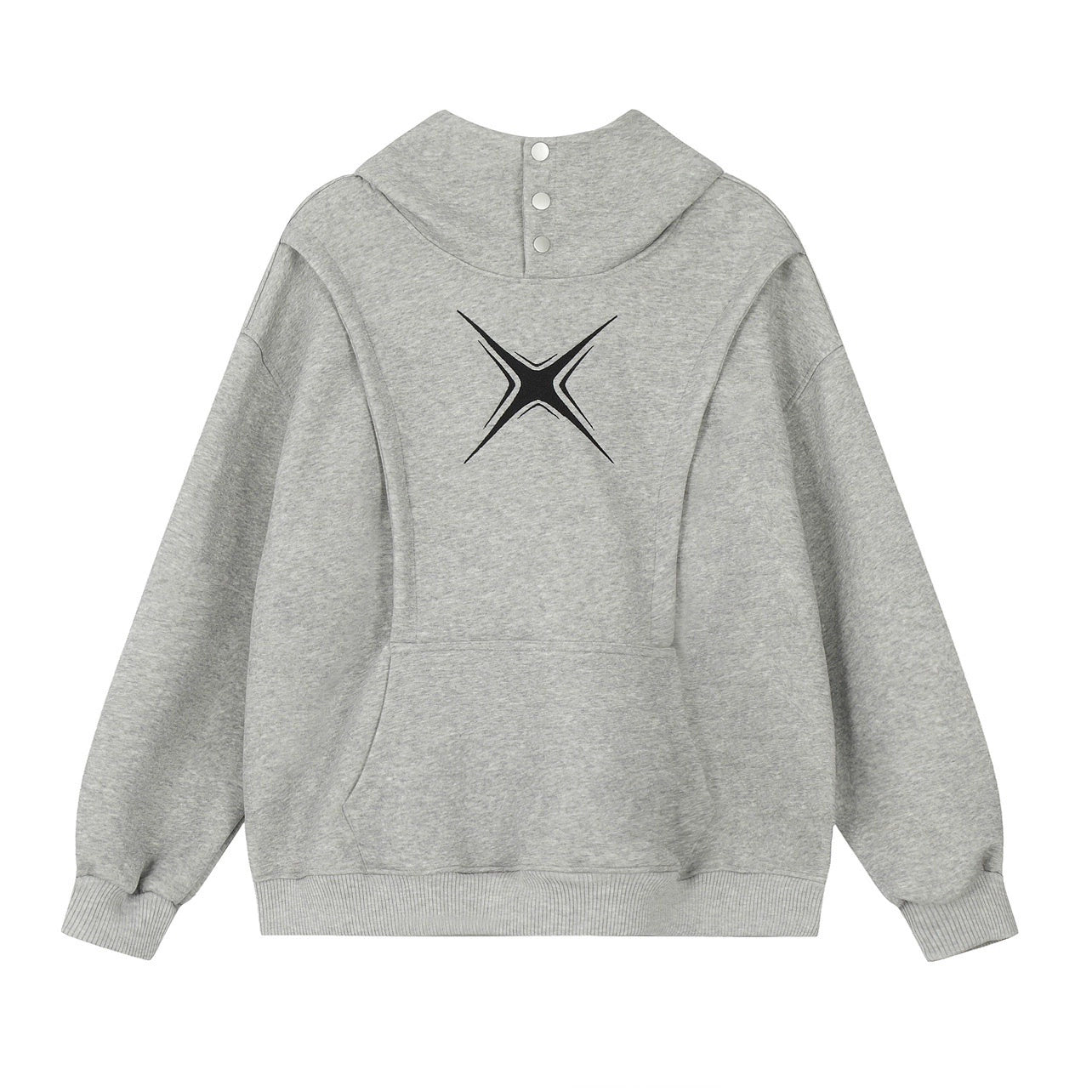 Heavyweight Design Button High Neck Hoodie WN8393