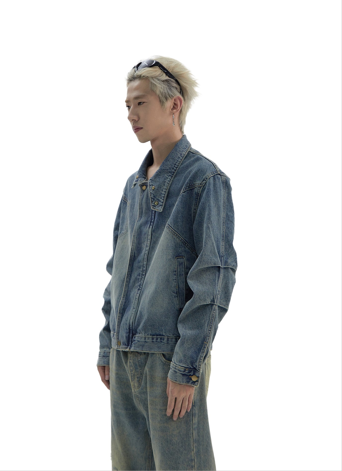 Wash Stand Neck Denim Jacket WN7502