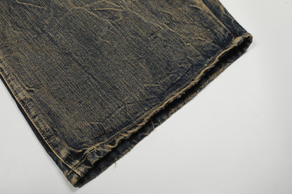 Washed Fade Wide Leg Denim Jeans WN25414