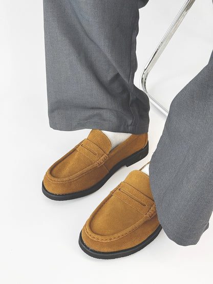 Suede Design Slip-On Coin Loffer WN19174