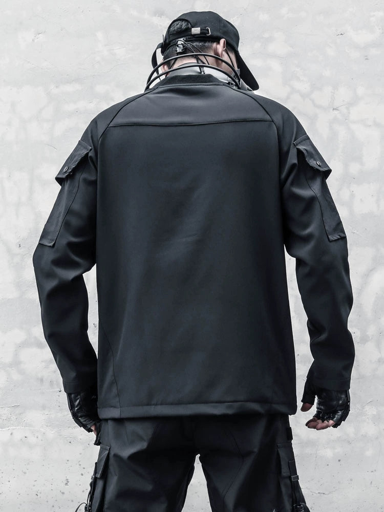 Fleece Lining Mix Patch Long Sleeve T-shirt WN22347