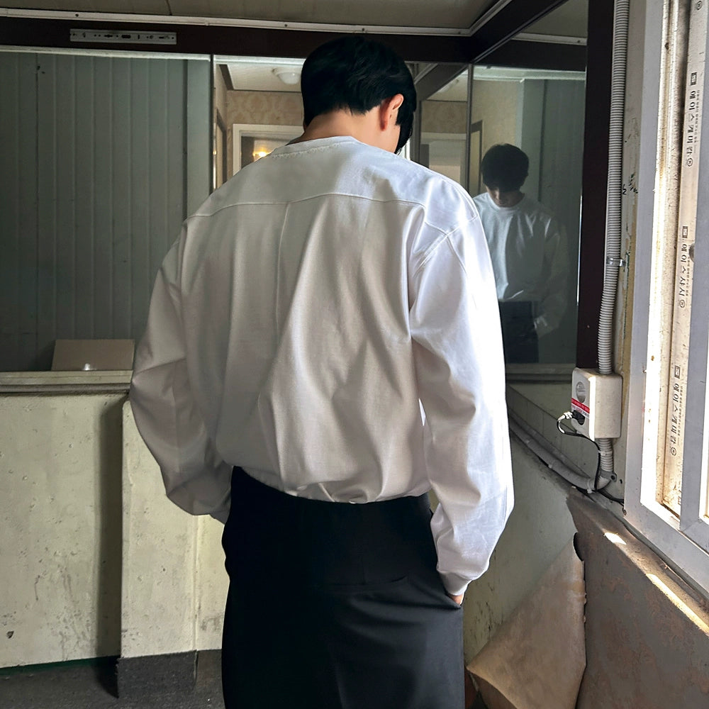 Cotton Simple Oversize Long Sleeve T-Shirt WN20330