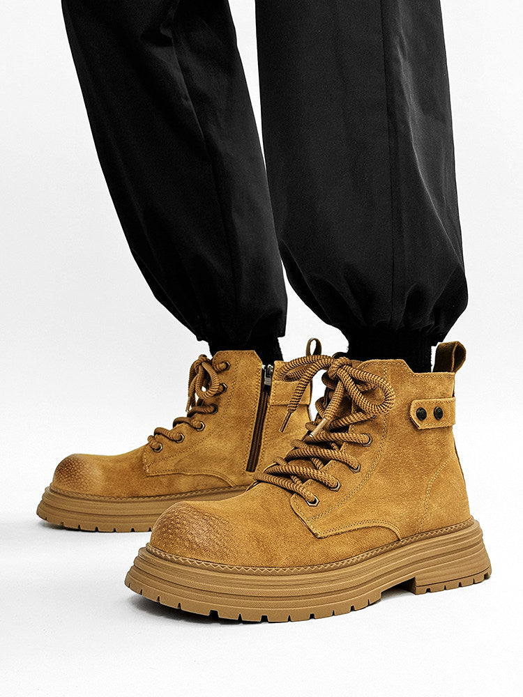 Chunky Lug Sole Platform Lace-Up Zipper Boots WN24548
