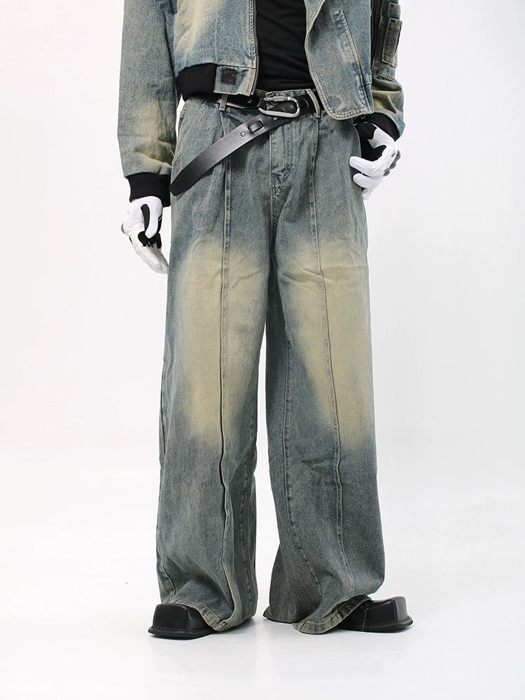 Washed Wide Leg Denim Jeans WN18704